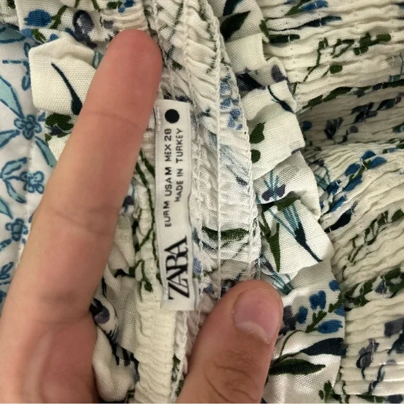 Zara White and Black Ruched Ruffled Maxi Sundress - Picture 3 of 3